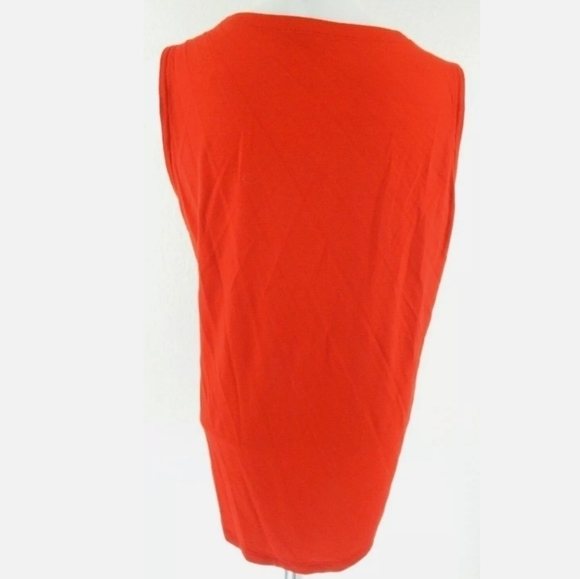 Eileen Fisher Red Scoop Neck Jersey Tank Top - Picture 3 of 4